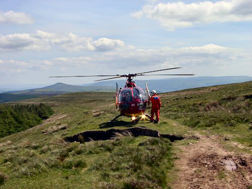 Helicopter ready for take off