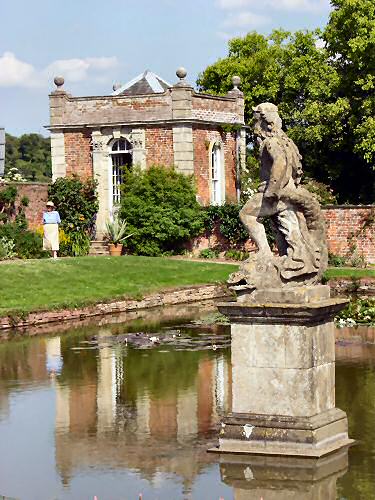 Pavillion and statue