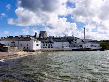 Picture of Bowmore distillery (and the pool)