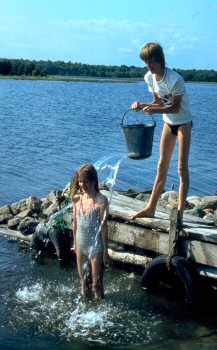 Picture of an improvised shower