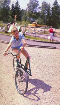 Picture of Armin on a strange bike