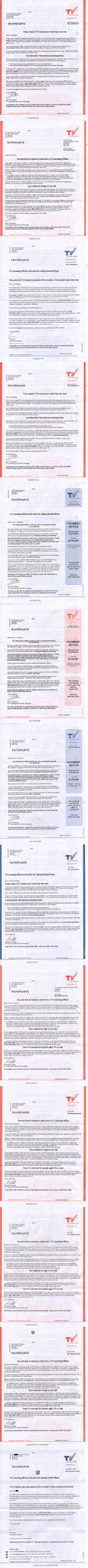Picture of the letters from Tv Licensing