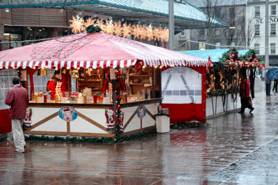 Picture of a Bratwurst stall on the German Christmas Market in Glasgow