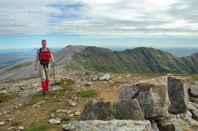 Picture of Armin on Conival, Ben More Assynt in the background