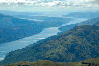 Picture of a view from Beinn Narnain over Loch Long and the Firth of Clyde