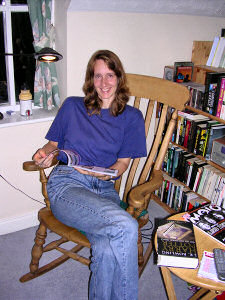 Picture of a woman sitting in a rocking chair