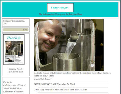 Screendump of the Ileach website