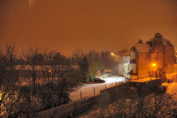 Picture of a snowy view out of a window