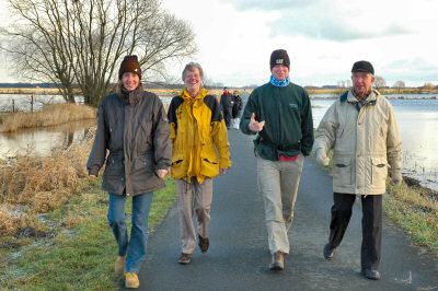 Picture of the Grewe family walking