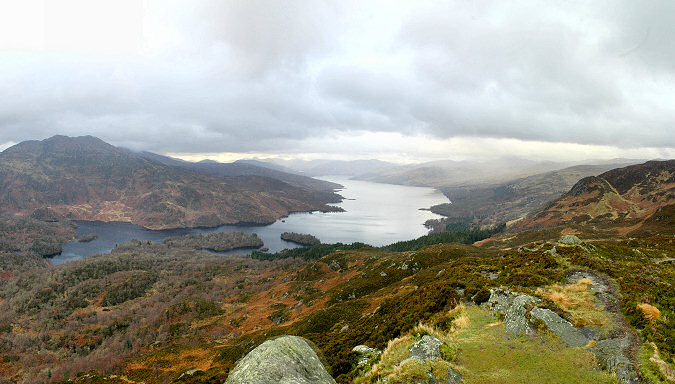 Picture of a view over a loch on a cloudy day