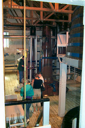 Picture of a view into a still house in a distillery