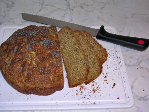 Picture of a fresh bread just cut open