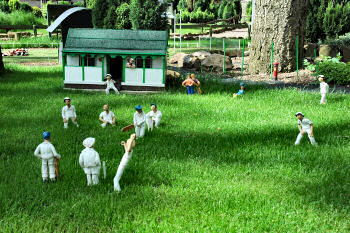 Picture of the cricket ground at the model village
