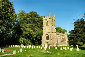 Impression of All Saints Church in Yatesbury, two rows of war graves in the foreground Picture of All Saints Church in Yatesbury, war graves in the foreground