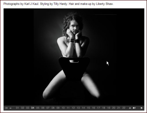 Screenshot from the gallery with Russell Brand as Christine Keeler