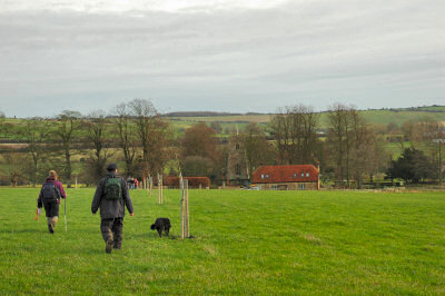 Picture of walkers approaching a church