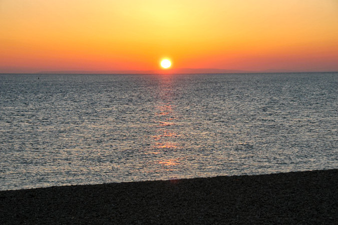 Picture of a February sunset on the south coast of England